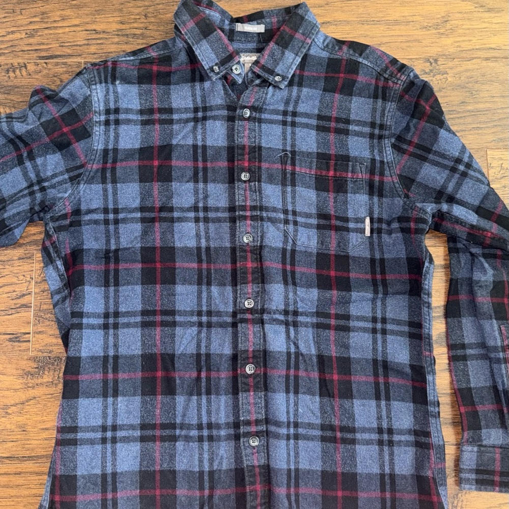 Eddie Bauer Men's Casual Plaid Shirt - Blue, Black, and Red
